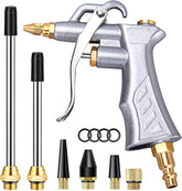 JASTIND Industrial Air Blow Gun with Brass Adjustable Air Flow Nozzle and 2 Steel Extension, Pneumatic Air Compressor Accessory Tool Dust Cleaning and Blower Gun - Showlu Well Nation Store